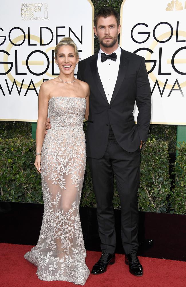 Chris Hemsworth and wife Elsa Pataky attend the 74th Annual Golden Globe Awards on January 8, 2017 in Beverly Hills, California. Picture: Getty