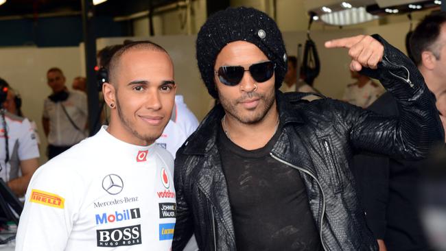 With Lenny Kravitz at the 2012 Australian Grand Prix.