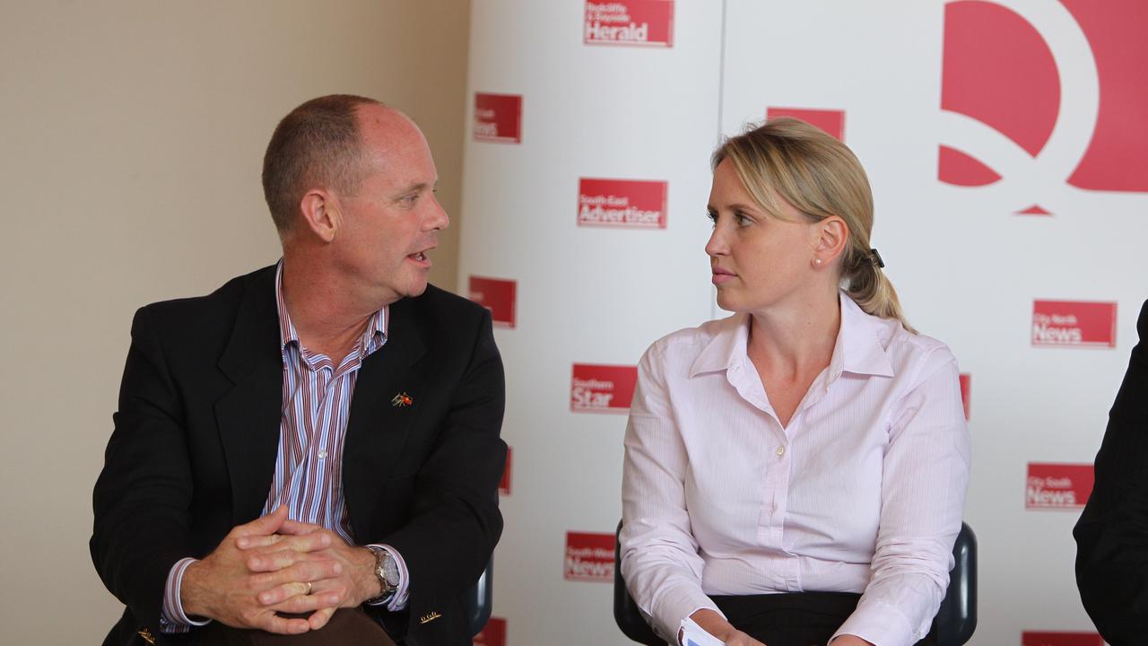 Flashback: Campbell Newman and Kate Jones at a forum in 2012 where electorate living issues were discussed. Picture: Rob Maccoll.