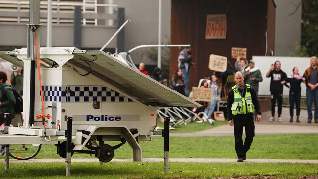 Victoria Police have erected a security camera at Monash University. Picture: Jason Edwards