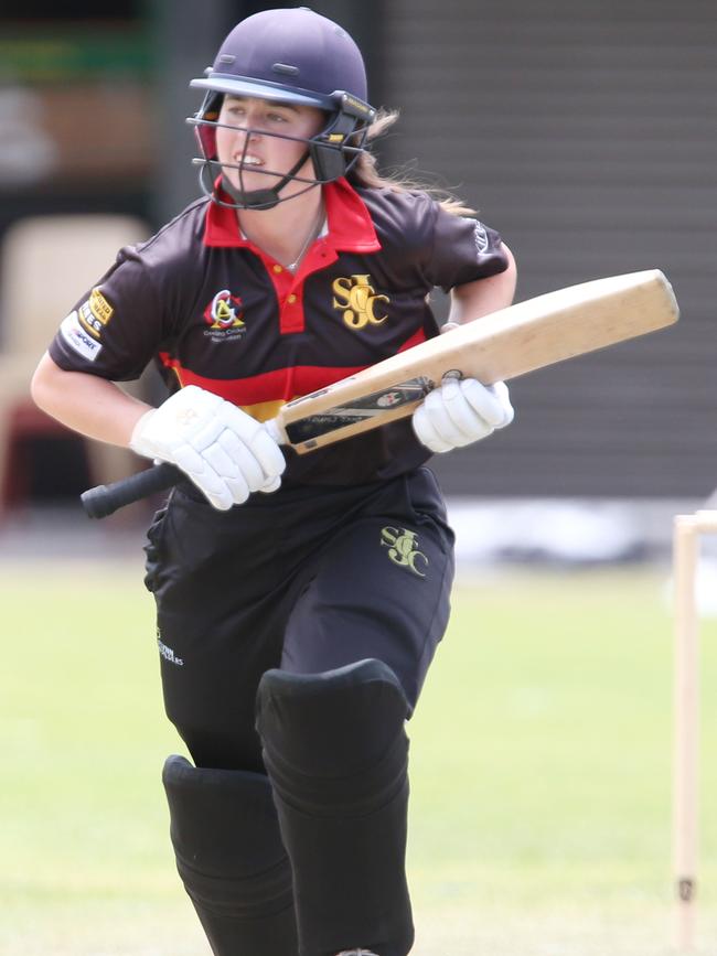 Caitlin Burnett batting for St Joseph’s. Picture: Mark Wilson