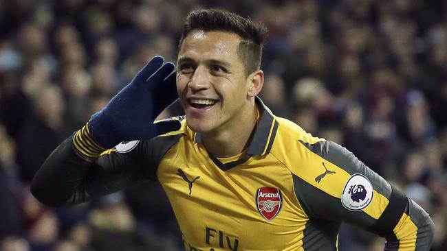 Sanchez celebrates after scoring.