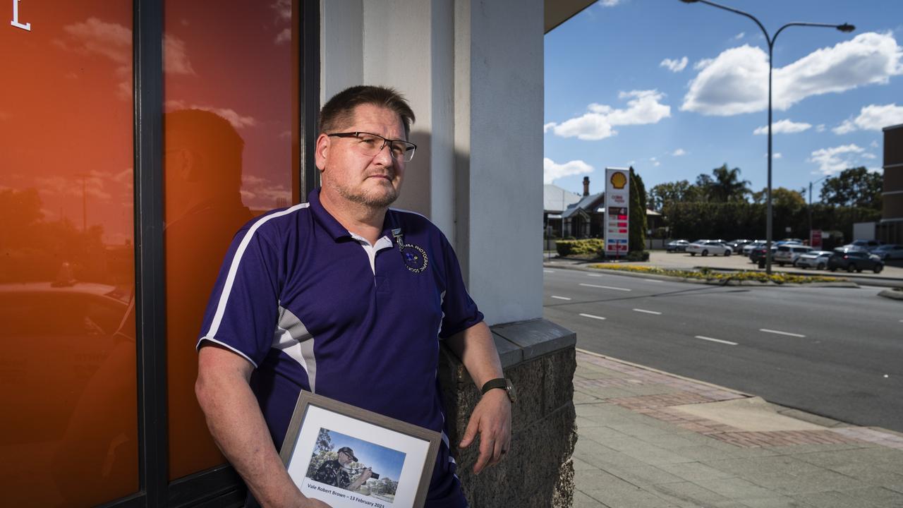 Toowoomba Photographic Society life member Tryg Helander remembers his friend and fellow life member Robert Brown who was killed at a Grand Central taxi rank. Picture: Kevin Farmer