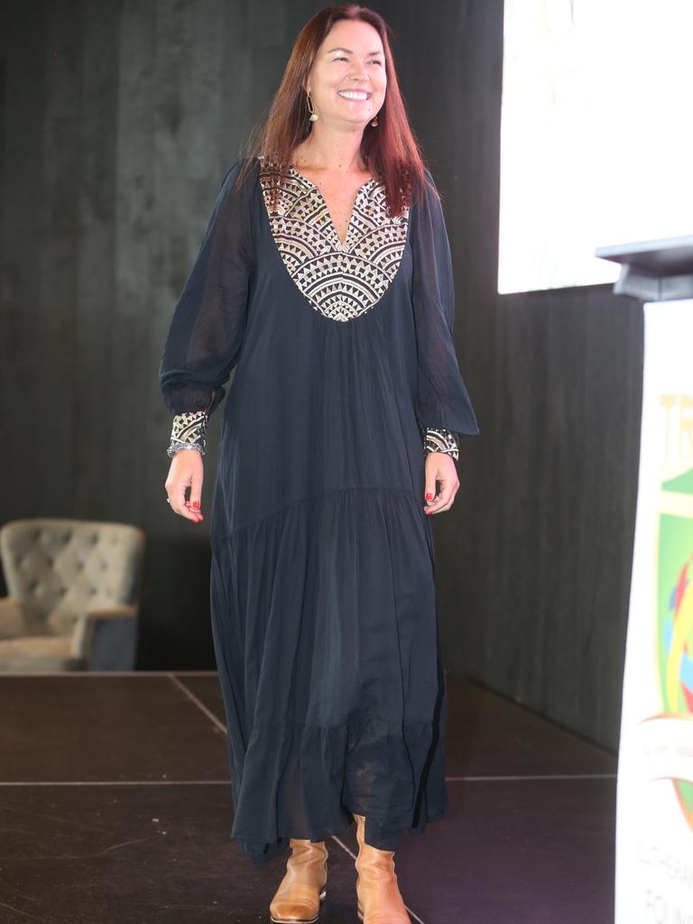 Fashion parade participant Imola Foster at the Trinity Lutheran College Mother's Day High Tea at The Glasshouse, Surfers Paradise. Picture by Richard Gosling