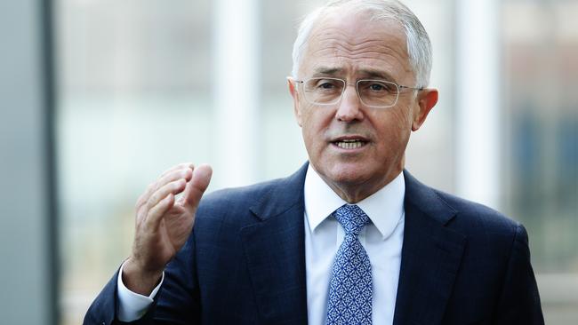 Australian Prime Minister Malcolm Turnbull holds a press conference with Minister for Environment Greg Hunt at Bloomberg offices in Sydney. Pic Brett Costello