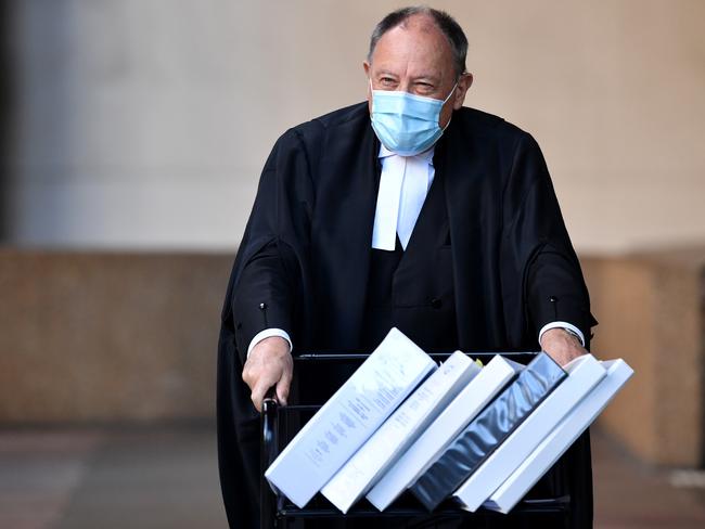 Bruce McClintock, barrister for Ben Roberts-Smith, arrives at the Supreme Court in Sydney. Picture: NCA NewsWire/Joel Carrett