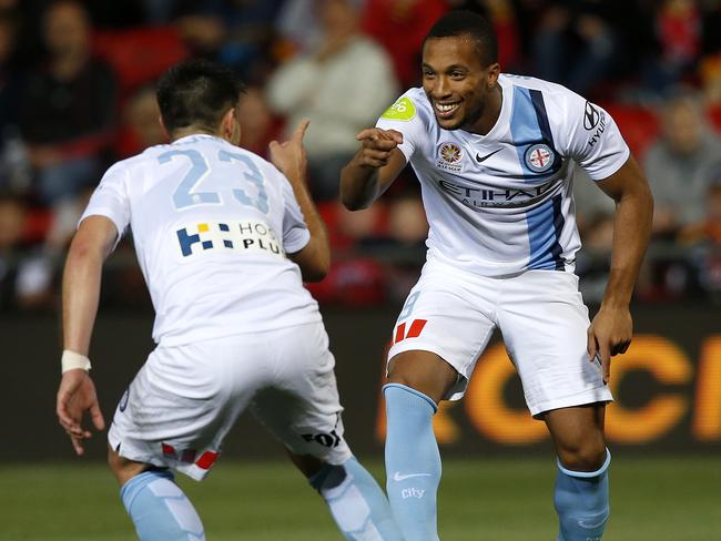 Bruno Fornaroli celebrates and Harry Novillo are two City players who have been in top form. Picture: Simon Cross