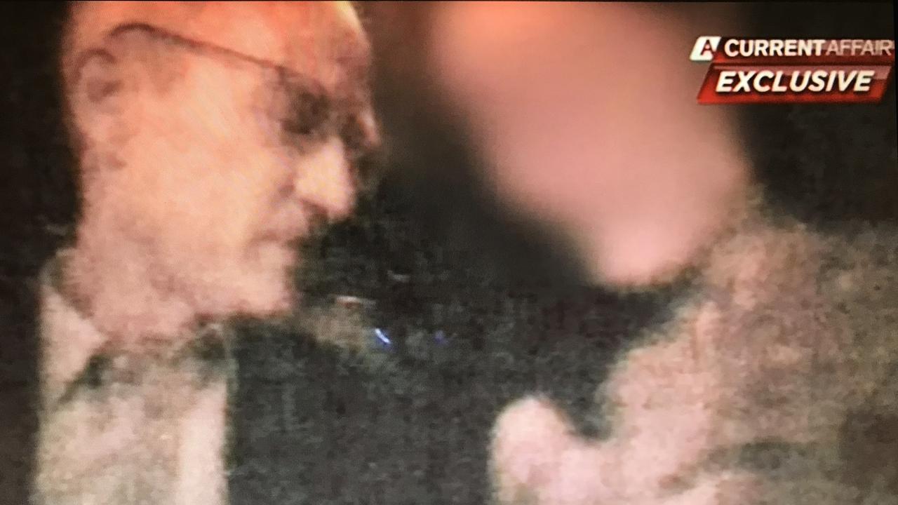 One Nation party official Steve Dickson filmed in a strip club in America, fondling and giving money to one of the strippers. Picture: Channel 9