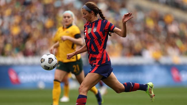 Ashley Hatch got the Americans off to a flying start with an early goal. Picture: Cameron Spencer/Getty Images