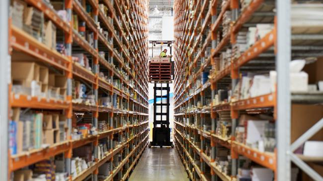 Booktopia warehouse shelves, above. The online retailer says it ‘has provided all co-operation to the ACCC in a timely manner’.