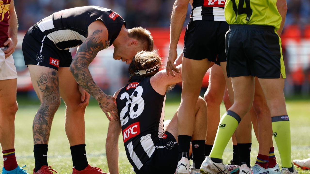 Murphy was subbed out with a concussion. Picture: Getty Images