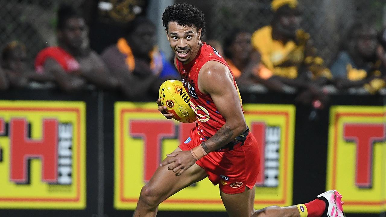 Malcolm Rosas in action for the Suns last year against Hawthorn at TIO Stadium. (Photo by Felicity Elliott/AFL Photos via Getty Images)