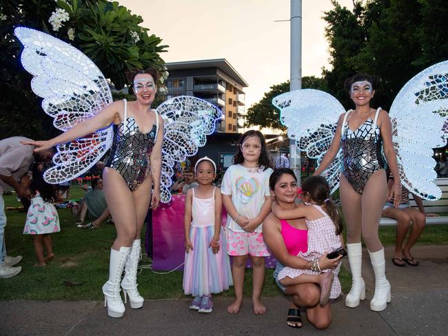 DARWIN, AUSTRALIA Sunday, 31 December, 2023:DARWIN NEW YEARS EVE 2023 Jinky Rayner, Chloe Rayner, Charlotte and Kailey pose for a photo at Darwin Waterfront. Picture: Pema Tamang Pakhrin