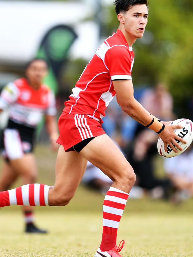 Phil Hall Cup; Kirwan State High School Vs Palm Beach Currumbin State High at Townsville JRL. Ryan Rivett . Picture: Alix Sweeney