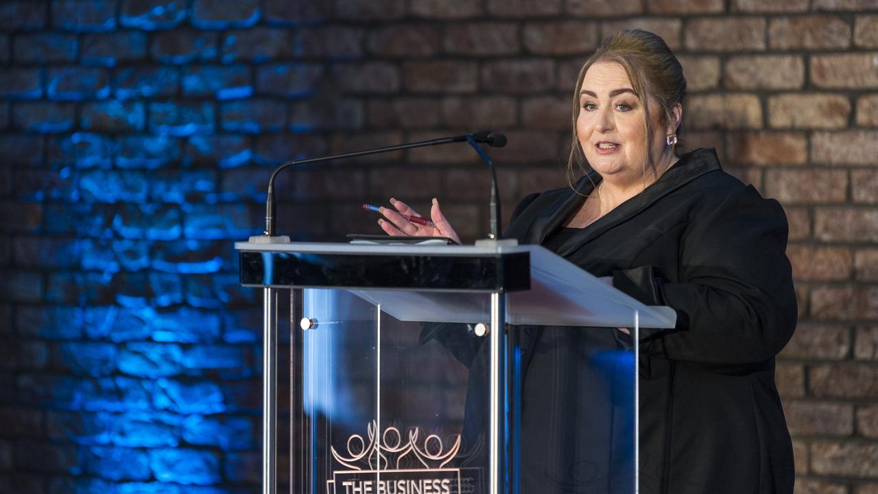 Kim Stokes speaking at the launch of The Business disAbility Awards of Australia 2021, Monday, July 26, 2021. Picture: Kevin Farmer