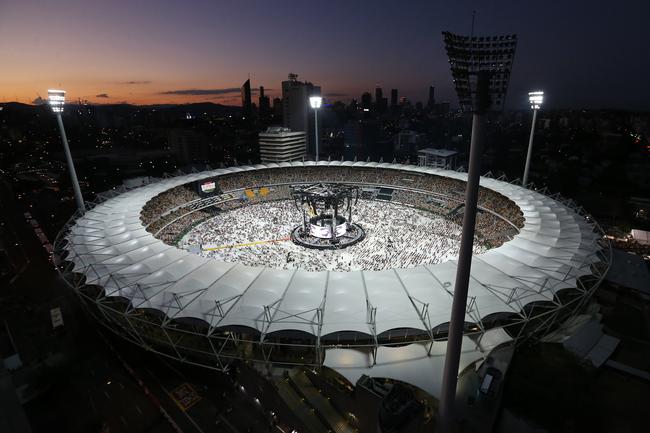 British singer Adele during her second performance at the Gabba. Picture: Jack Tran