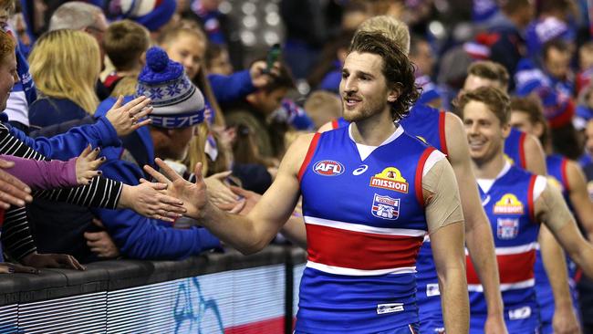 Marcus Bontempelli is relishing extra midfield responsibility this year. Picture: AAP Image/Hamish Blair.