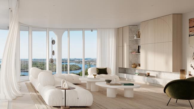 Inside the penthouse.