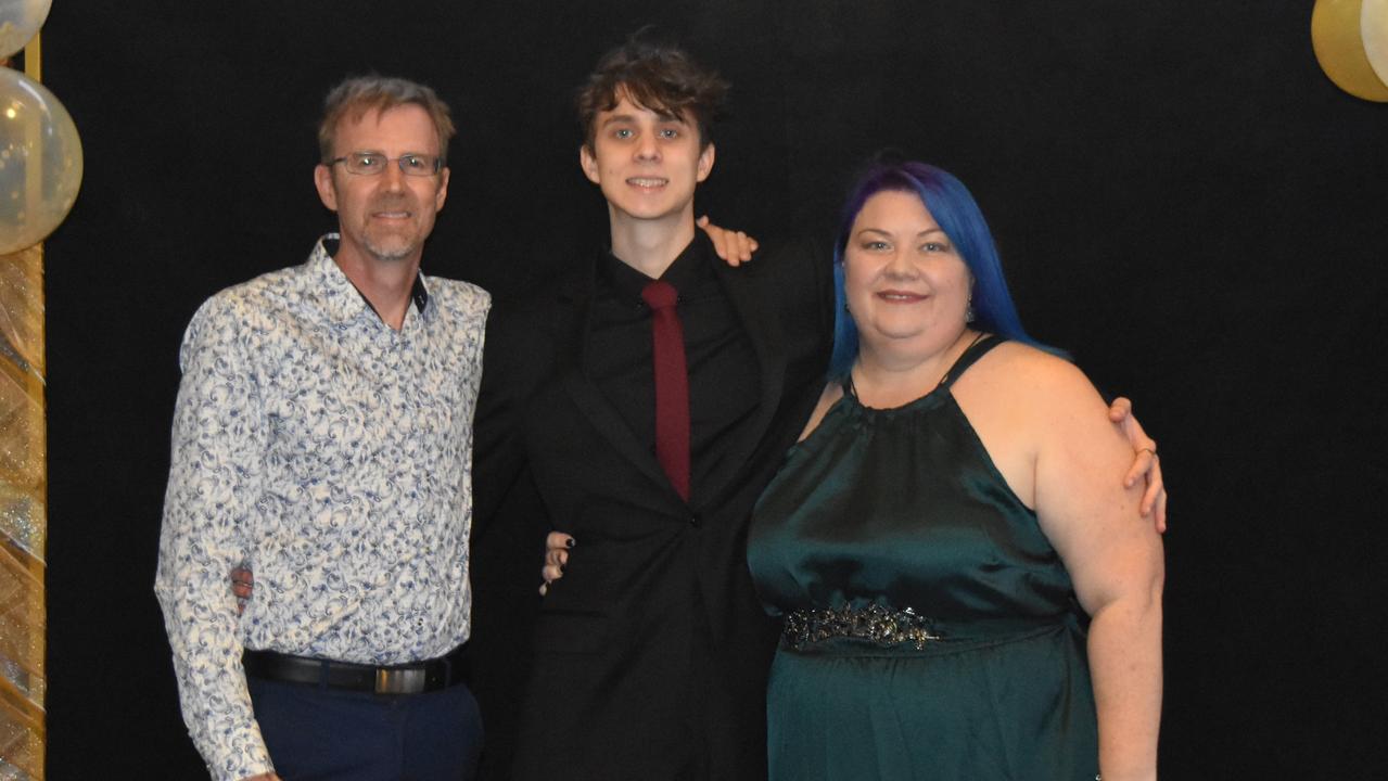 Declan Wallace and his family at the 2022 Kawana Waters State College formal. Picture: Sam Turner