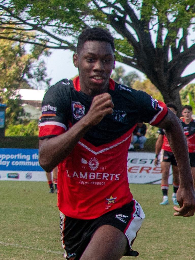 Kirwan State High School winger Clarvarn Oth was one of his side’s best in the win. Picture: Michaela Harlow