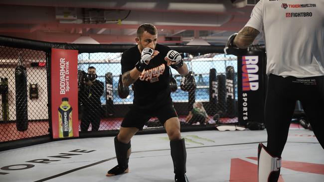 Featherweight UFC title contender Alex Volkanovski pictured at the UFC Performance Institute. Picture: Richard Dobson