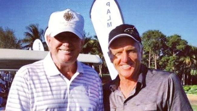 Donald Trump and Greg Norman on the golf course.