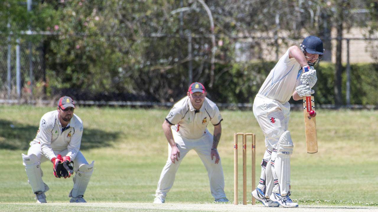 Jack Gardener bats for Wests. Western Districts vs Met Easts, reserve grade cricket. Saturday, November 26, 2022. Picture: Nev Madsen.