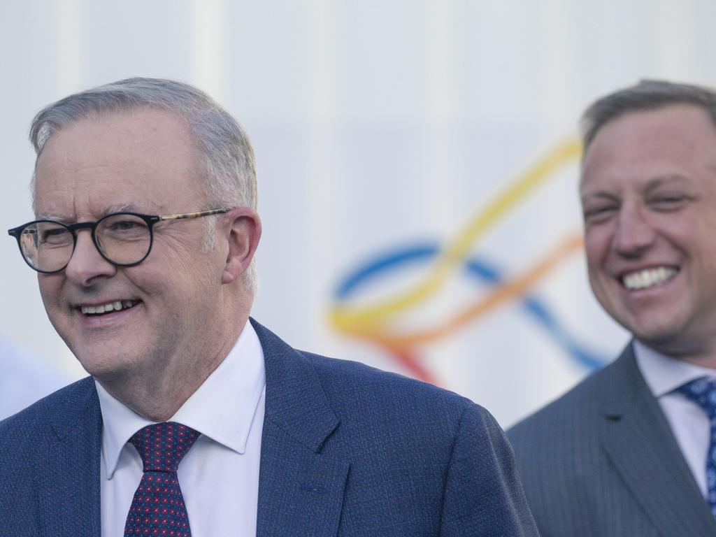 Prime Minister Anthony Albanese (left) with then premier Steven Miles in Brisbane