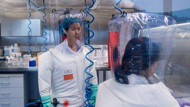 Chinese virologist Shi Zhengli inside the Wuhan Institute of Virology lab. Picture: AFP