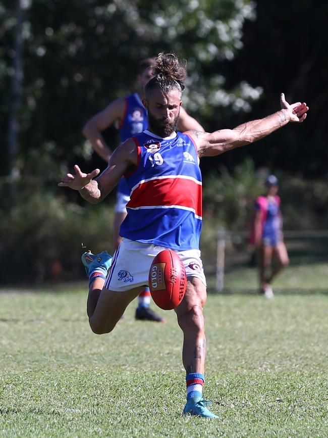 Kamen Ogilvie of the Centrals Trinity Beach Bulldogs at Holloways Beach. Picture: Harry Murtough