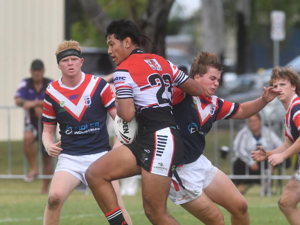 Kirwan State High School hosts St Patrick's College, Mackay, in round 1 of the 2025 Aaron Payne Cup. Picture: Evan Morgan