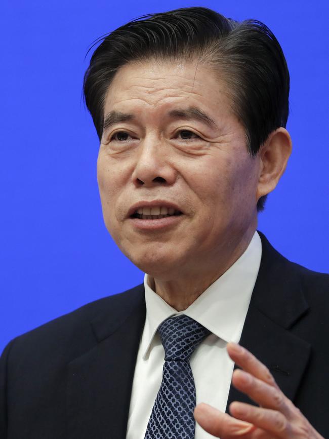 Chinese Commerce Minister Zhong Shan. Picture: AP