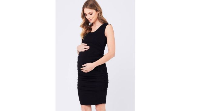 *New* Ripe Maternity Cocoon Elbow Sleeve Maternity Dress in Black