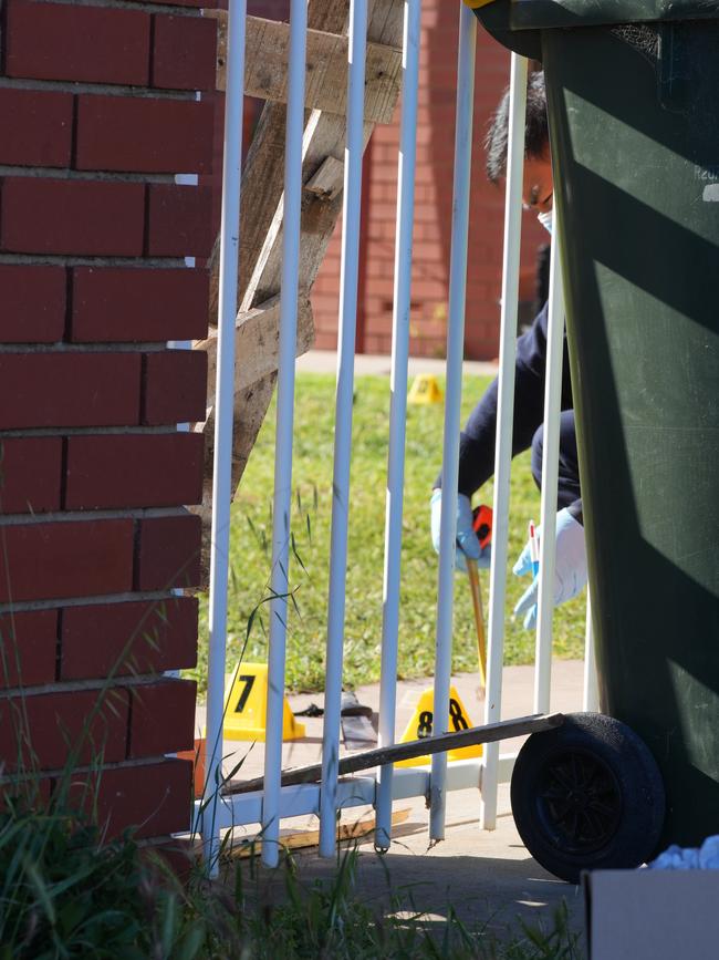 A machete was found at the scene and seized as evidence by attending police. Picture: Dean Martin