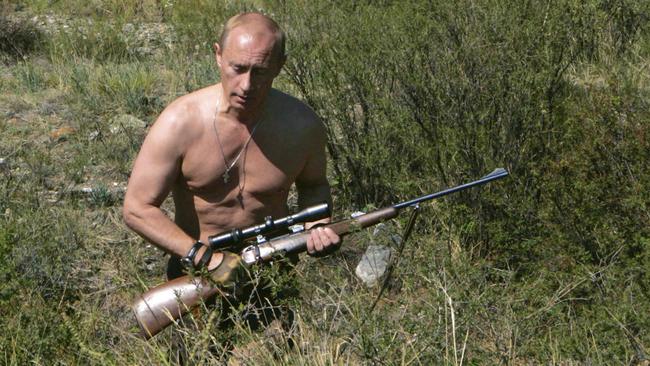 Vlad goes huntin’ for a nice kangaroo to symbolically barbecue. Picture: AP