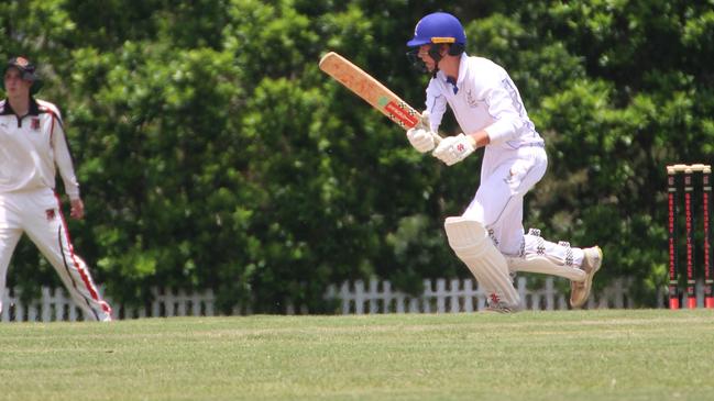 Henry Hillier batting for Churchie this GPS First XI season.