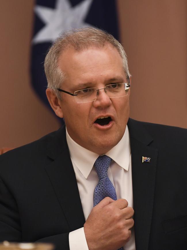 The new poll shows people aren’t taking to the idea of ScoMo as PM. Picture: AAP/Lukas Coch