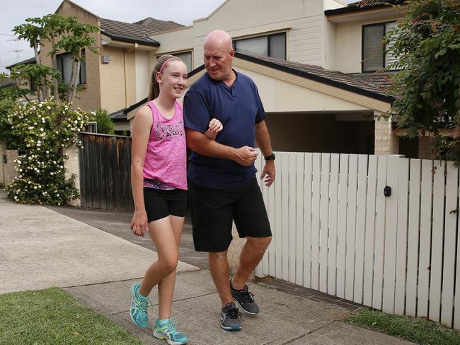 Rydalmere resident Dave Johnstone with daughter Jess. Ms Johnstone said local traffic is now double that of five years ago. Picture: Sam Ruttyn