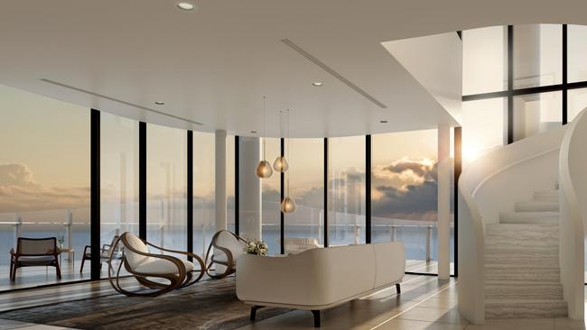 Artist impression of the Sky Villas in Sunland's 272 Hedges Ave tower. Picture: Sunland Group