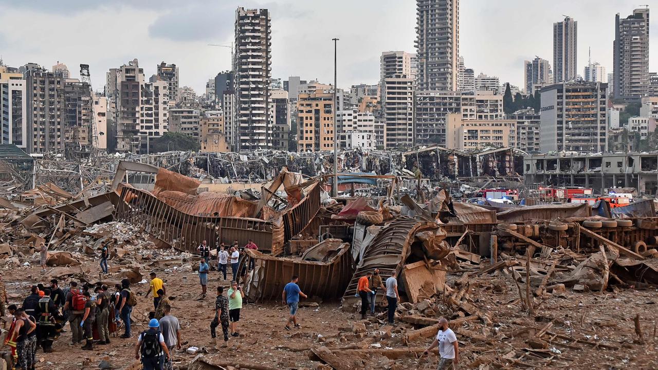 Part of the city has been levelled. Picture: STR/AFP