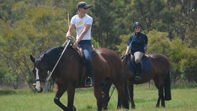 Christine Lawrence (right) enjoys horse riding. Picture: Facebook