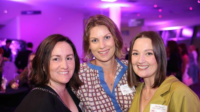 Sarah Massey, Chloe Popa and Pru Wilson at the Gold Coast Bulletin Women of the Year Awards 2024 launch at Gold Coast Convention and Exhibition Centre. Picture, Portia Large.