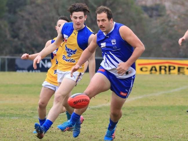 East Ringwood captain Chris Cerni led from the front for the Roos. Picture: Field of View Sports Photography