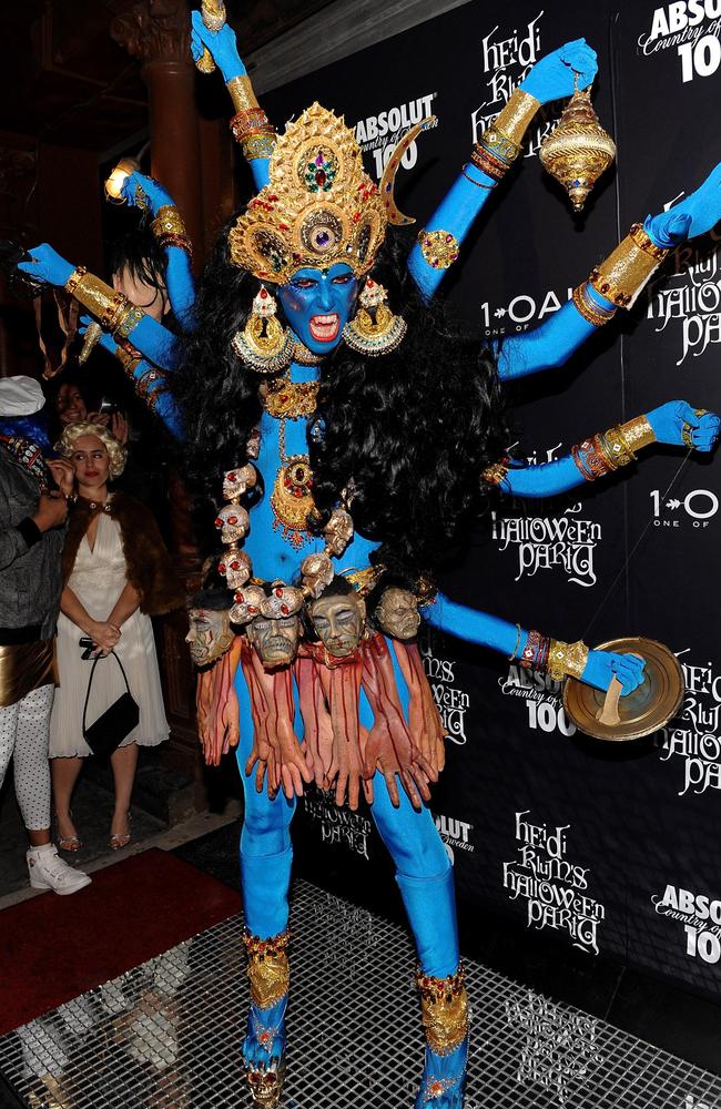 Kali, the Hindu Goddess is definitely one of Klum’s more frightening looks. Picture: AP.