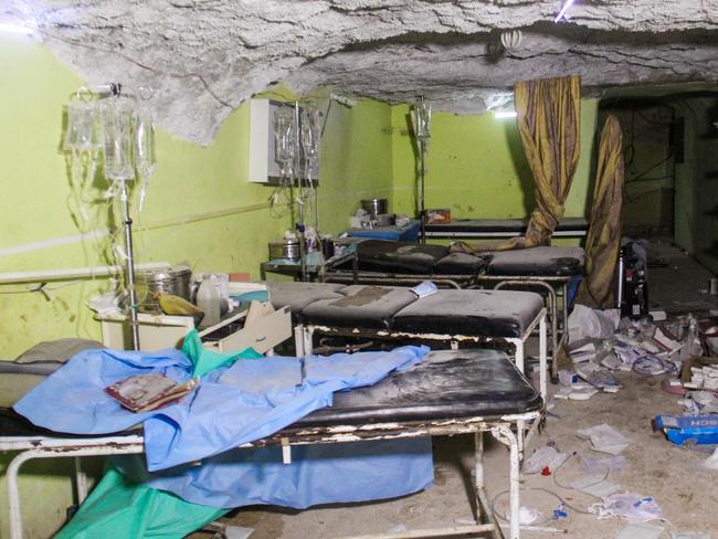 The attack destroyed this hospital room in Khan Sheikhun. Picture: AFP/Omar haj kadour