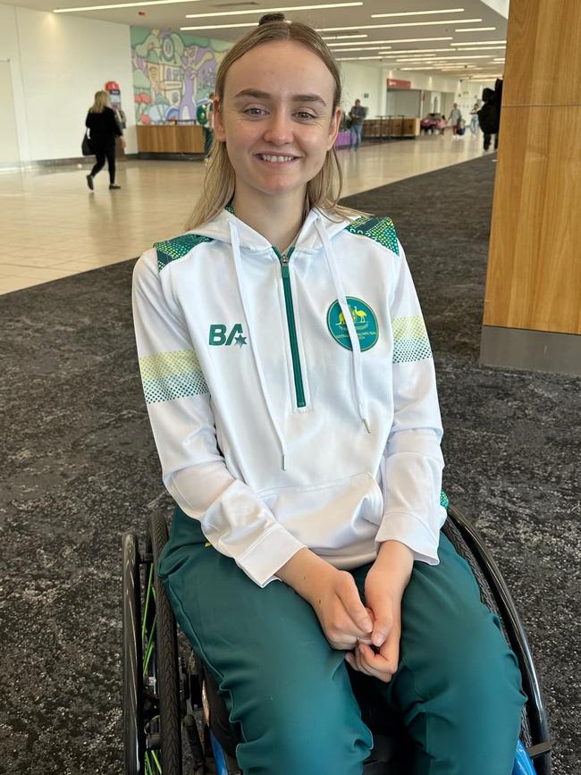 Hayley Sands headed to Paris during the week to compete as part of the Australian table tennis team in the Paralympics. Picture: Supplied