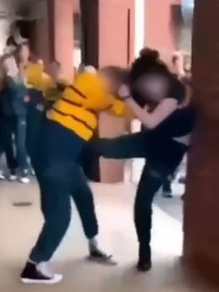 Students Fighting at Golden Grove High School. Picture: Supplied