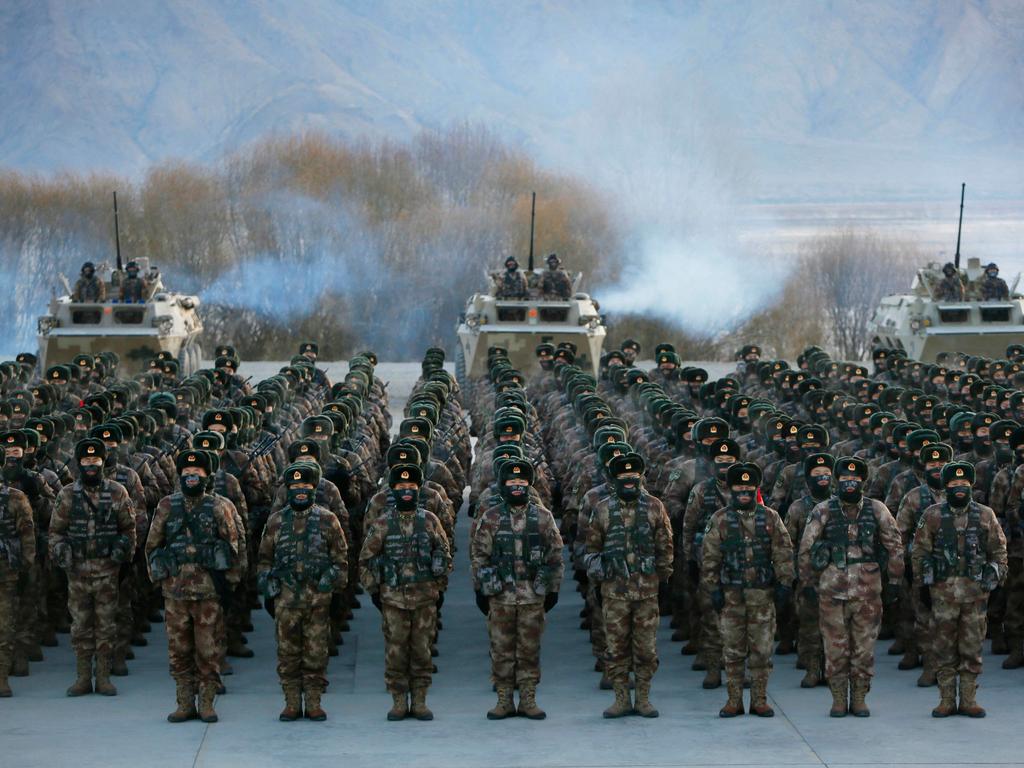 China now has the world’s largest standing army, with about two million active soldiers. Picture: AFP / China OUT