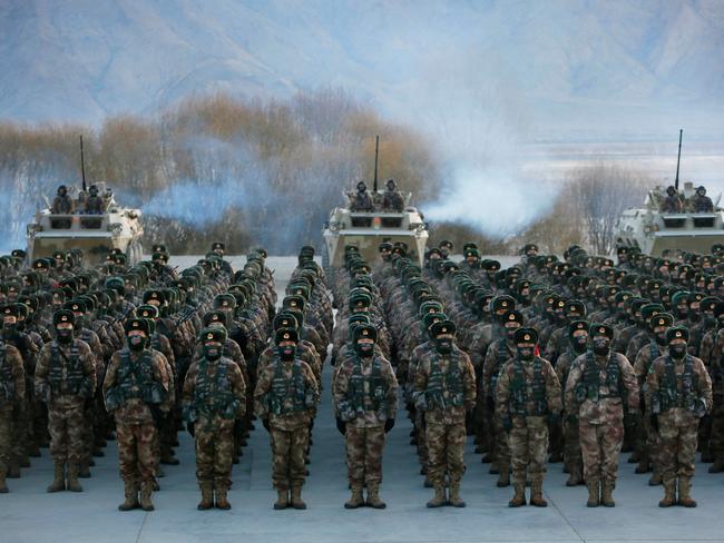 China now has the world’s largest standing army, with about two million active soldiers. Picture: AFP / China OUT