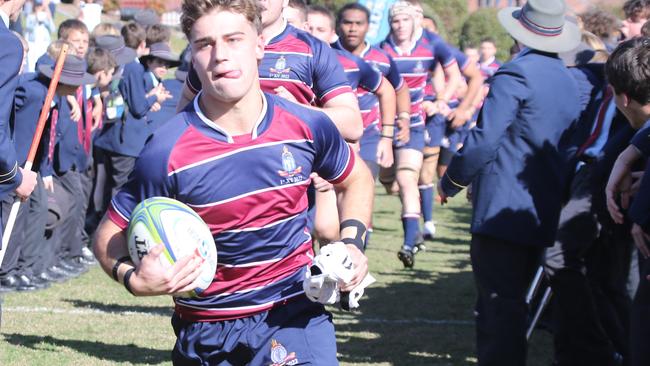 GPS schoolboy rugby union game between The Southport School and Churchie.TSS Player No 12 capitan Jye GrayChurchie Player No Picture  Mike Batterham